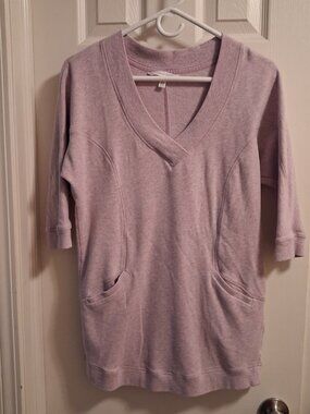 2014 Victoria's Secret Lavender Purple V-Neck Sweatshirt Tunic Size XS EUC